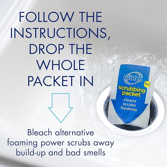 Glisten Garbage Disposer Cleaner Odor Eliminator with Foaming Action Removes Build-up and Deep Cleans Lemon Scent 4.9 Oz(Pack of 6)
