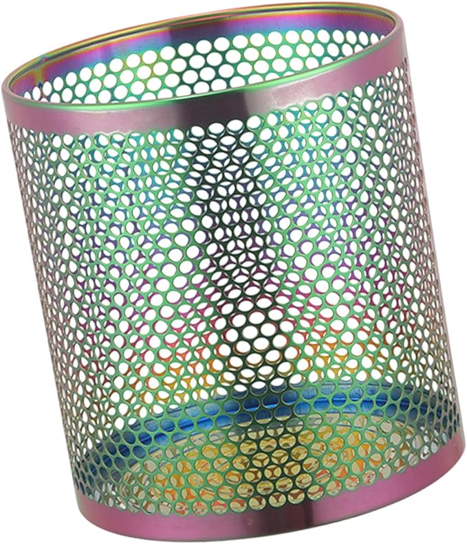 Stainless Steel Trash Can Trash Bin Large Capacity Waste Bin Sturdy Mesh Wastebasket Garbage Container for Kitchen Bedroom Multicolor
