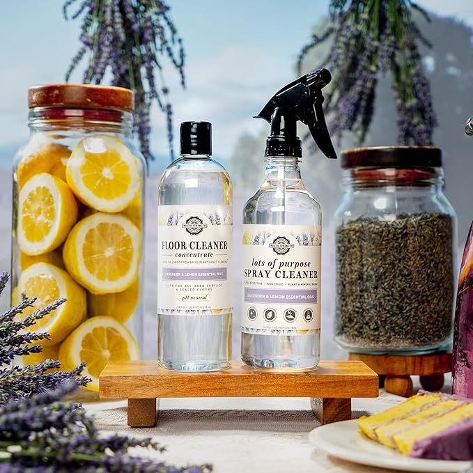 Rustic Strength Lots of Purpose Spray Cleaner with Lavender and Lemon Essential Oils Non-Toxic Plant Based Multi-Surface Gallon Plastic
