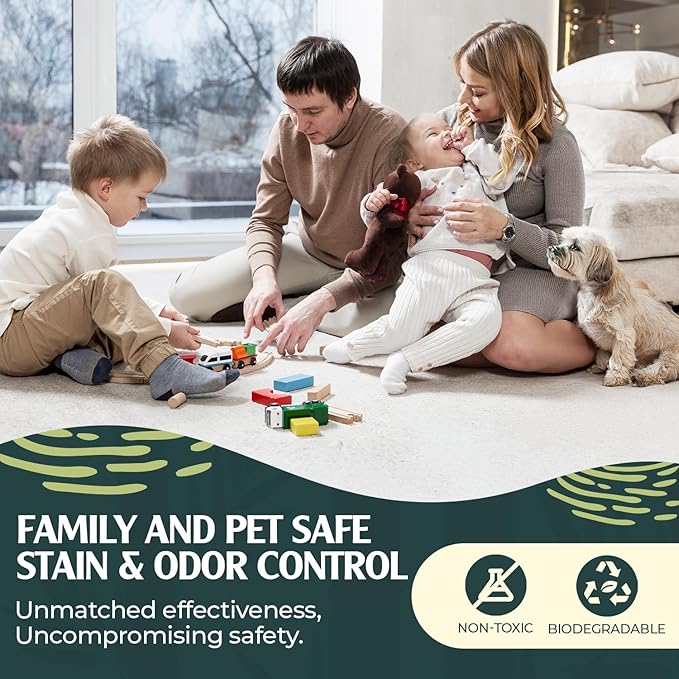 Sprinkle &amp Sweep Enzyme Carpet Cleaner - Enzyme Carpet Shampoo (64oz) - Carpet Cleaner Solution to Eliminate Tough Stains &amp Neutralize Odors - Removes Dog Cat All Pets Urine- Use with All Ma