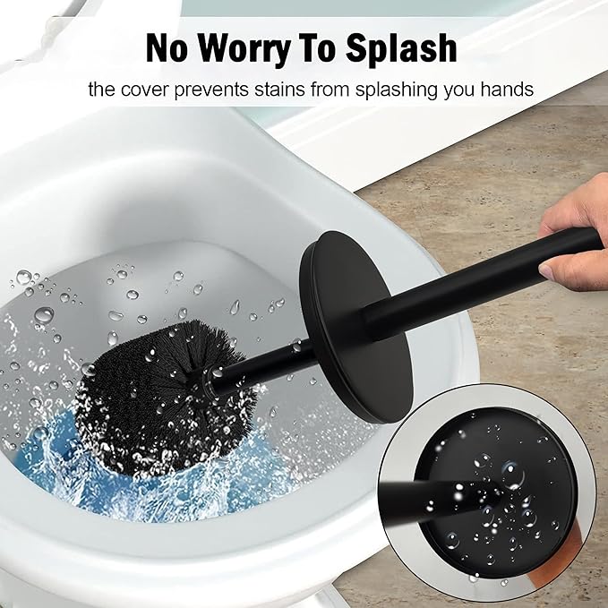 Vince Camuto Toilet Bowl Brush with Holder Durable Bathroom Cleaning Tool Modern Design for Easy Toilet Maintenance Bathroom Cleaner Brush for Efficient Cleaning and Hygiene