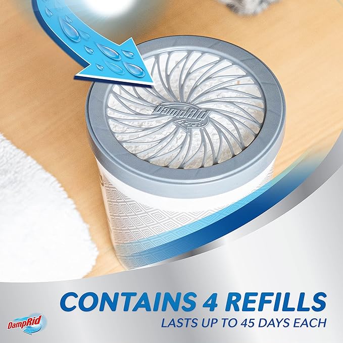 DampRid Refill Bag 44 oz 4-Pack - Fresh Scent Moisture Absorbers for Rooms with Excess Humidity Long-Lasting Eliminates Musty Odors and Creates Fresher Air