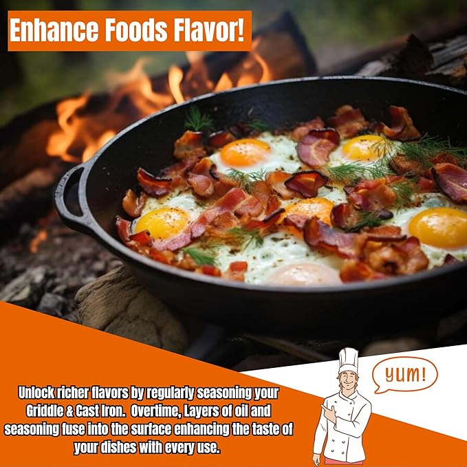 2 pack Griddle Seasoning &amp Cast Iron Conditioner (8oz) – Premium Oil &amp Wax Blend for Skillets Griddles Dutch Ovens &amp Flat Top Grills – Non-Stick Protection &amp Rust Prevention
