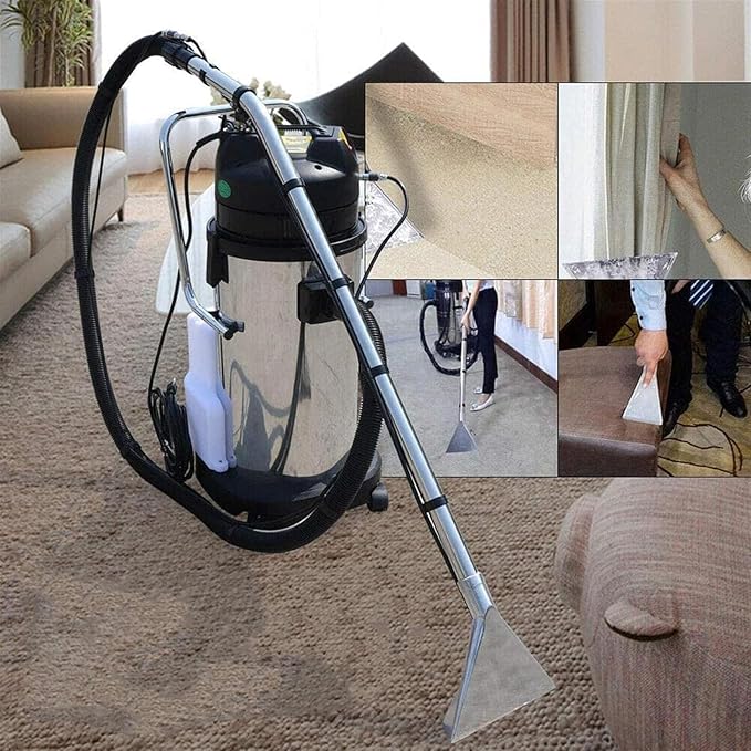 Commercial Carpet Cleaner Machine 3-In-1 Portable Wet Dry Vacuum Floor Cleaner 1034w Stainless Steel Body 30L Heavy Duty Dust Extractor Sofa Curtains Carpet Cleaning for Carpet and Hard Floor