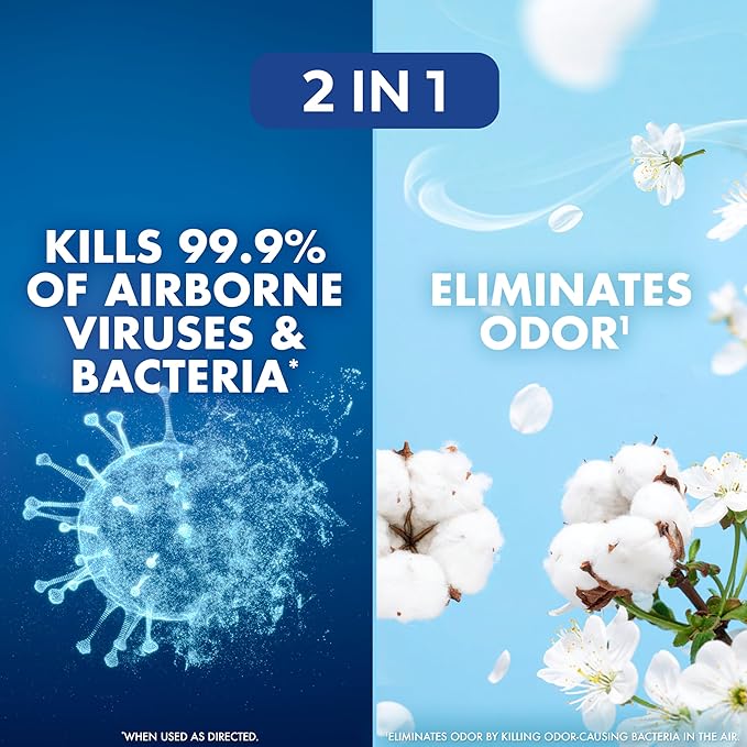 Lysol Air Sanitizer Spray with Bacterial Odor Eliminator for Home &amp Office Sanitizing Air Spray Air Freshener Alternative Cotton Blossom Scent 10 oz (Pack of 3)