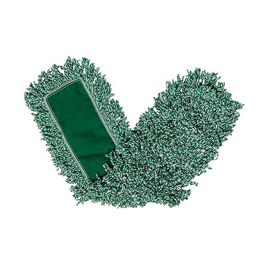 Rubbermaid Commercial Products Microfiber Blend Looped-End-Dust Mop 36-Inch Green Heavy Duty Head Replacement for Floor Cleaning Office/School/Stadium/Lobby/Restaurant