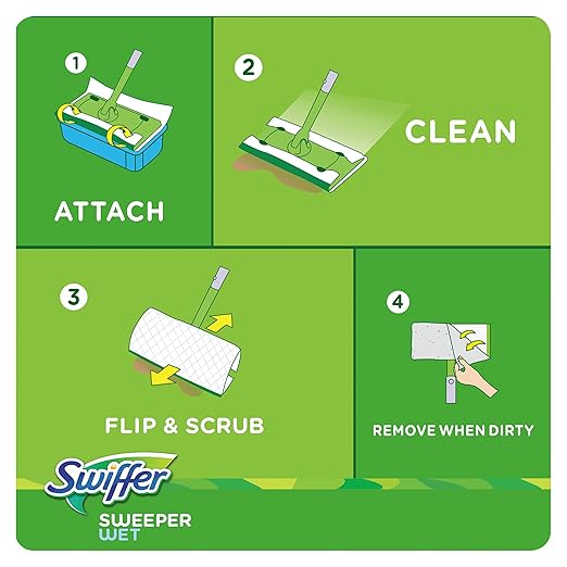 Swiffer 82856 Wet Refill Cloths Open Window Fresh Cloth White 10 x 8 28 per Box (Case of 6 Boxes)