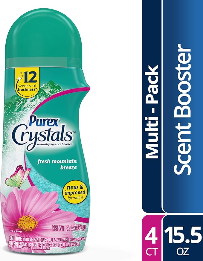 Purex Crystals in-Wash Fragrance and Scent Booster Fresh Mountain Breeze 15.5 Ounce (Pack of 4)