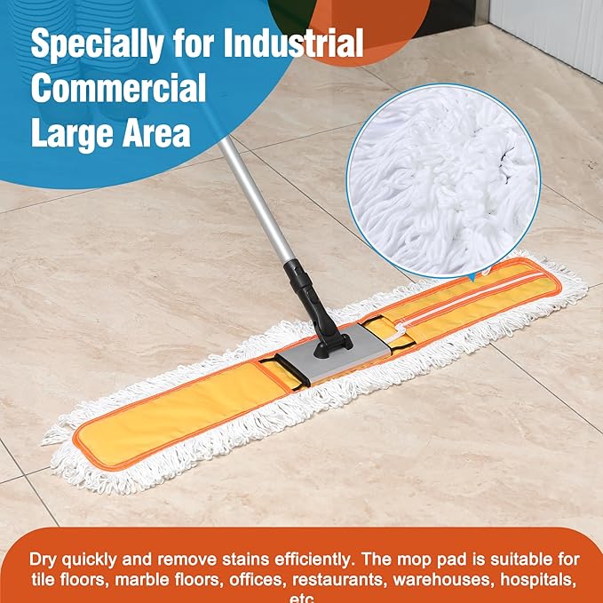 36 Microfiber Mop Pads 2 Pieces Just Fit CLEANHOME Industrial Dust Mop: B08R3F1ZZMYellow