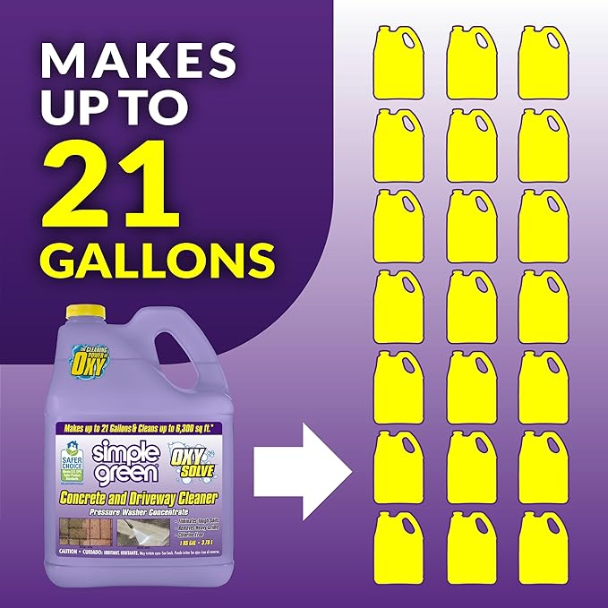 Simple Green Oxy Solve Concrete and Driveway Pressure Washer Cleaner Purple Unscented 128 Fl.Oz