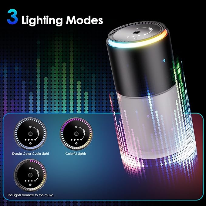 Car Air Freshener Smart Car Air Freshenercar Diffuser with 150 ML (5oz) Capacity Multi-fragranceRGB Music Syncing Light Auto On/Off (Cologne)