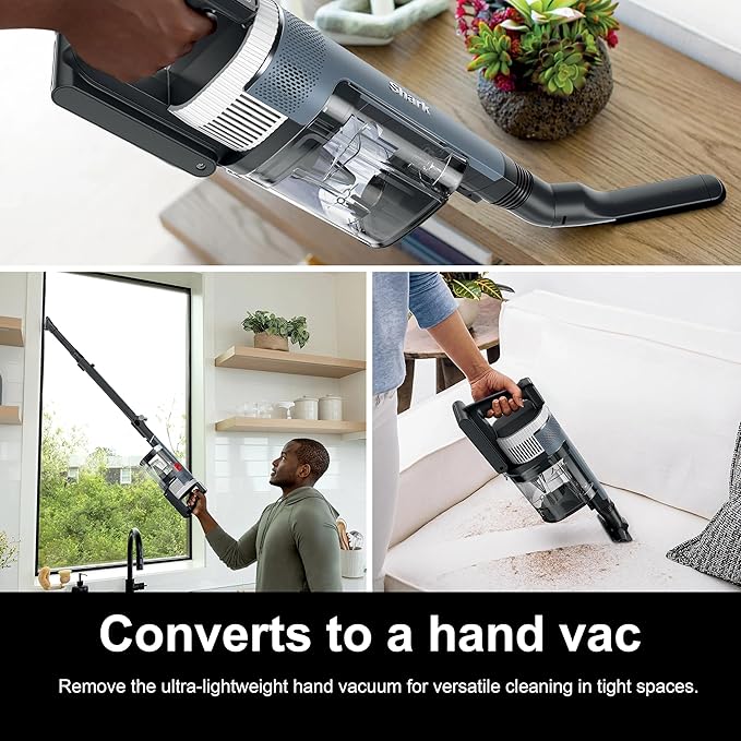 Shark Stratos Cordless Vacuum with Clean Sense IQ and DuoClean PowerFins MultiFlex Wand Includes Duster Crevice Tool &amp Anti-Allergen Brush Up to 40 Minute Runtime (Renewed)