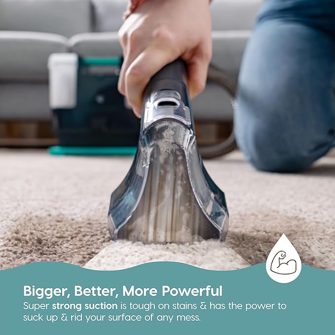 IRIS USA Carpet Spot Cleaner Machine 110V with Auto Spray for Low Pile Carpet Couch Sofa Upholstery Car Detailing Shallow Berber Rug Lightweight Portable Chemical-Free Stain Remover 1000mL Tank