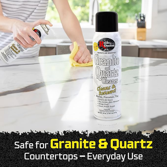 Rock Doctor Granite &amp Quartz Cleaner Spray 18 oz. Can Cleans Tile Marble Kitchen Countertop and Natural Stone Surfaces Streak-Free Shine (6Pack)
