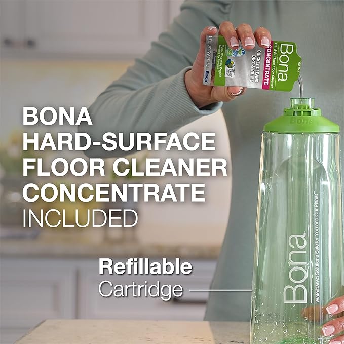 Bona Multi-Surface Floor Premium Spray Mop - Includes Multi-Surface Floor Cleaner Concentrate and Machine Washable Microfiber Cleaning Pad - For Stone Tile Laminate and Vinyl LVT/LVP Floors