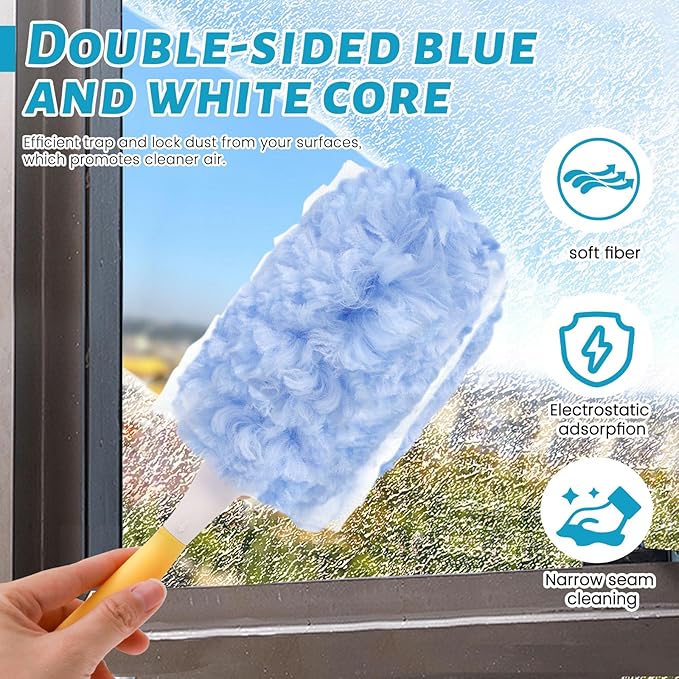 80PCS Dusters Refills 360°Duster Refill with Handle Disposable Dusters for Cleaning Household Cleaning Tools Cleaning House Must Haves (80Pcs360°)
