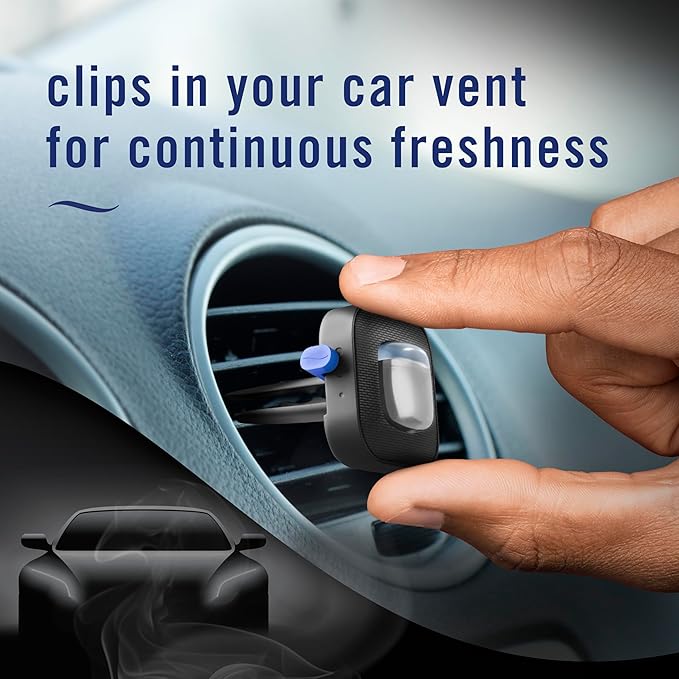 Febreze AUTO Air Freshener Odor-Fighting Automotive Vent Clip Noir Scent 8 Count