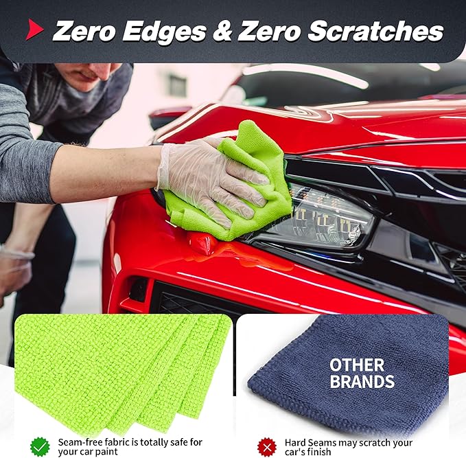 FIXSMITH Microfiber Cleaning Cloth 100 Pack Shop Towels Micro Fiber Cloth for Cleaning Car All-Purpose Absorbent Cleaning Rags for Housekeeping Dust Cloth for Office Car Wash Towels 12inx12in