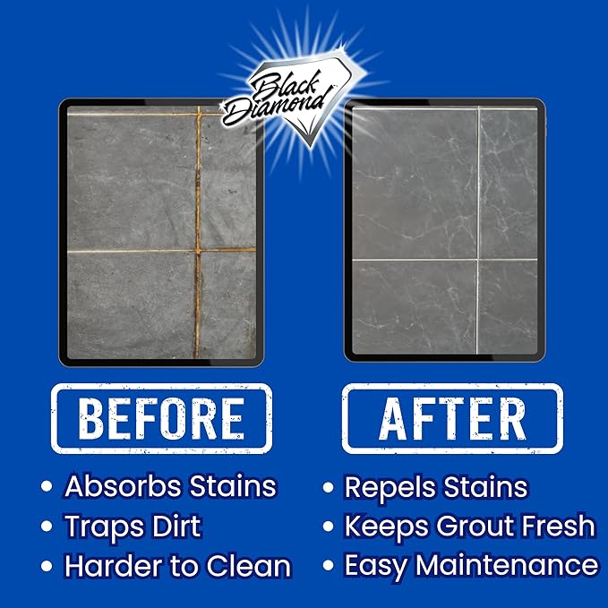 ULTIMATE GROUT SEALER – Professional Strength Tile Stone &amp Grout Protection for Showers Floors &amp Backsplashes | Easy-Clean Stain &amp Moisture Repellent – Low Odor Contractor Grade (Quart)