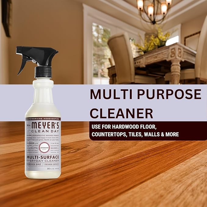 Mrs. Meyer's Lavender Multi-Surface Cleaner Set - 2x16oz Spray Bottles and Premium Microfiber Towel