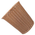 Woven Rattan Trash Basket Rust-Resistant Iron Frame Handwoven Round Wastebasket for Office and Home Brown Simulated Rattan Trash Can Open-Top Rubbish Container for Bedroom Use