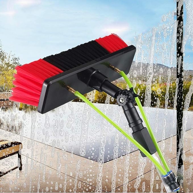 Window Cleaning Brush Window Cleaner Kit Water/Hose Fed Pole Cleaning and Washing Tool for Window Glass Solar Panel - 8M 6m (5m)