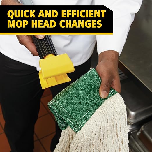 Rubbermaid Commercial Products Gripper 60 Fiberglass Wet Mop Handle Gray for Professional/Industrial Floor Cleaning Compatible with 5 Headband Mops