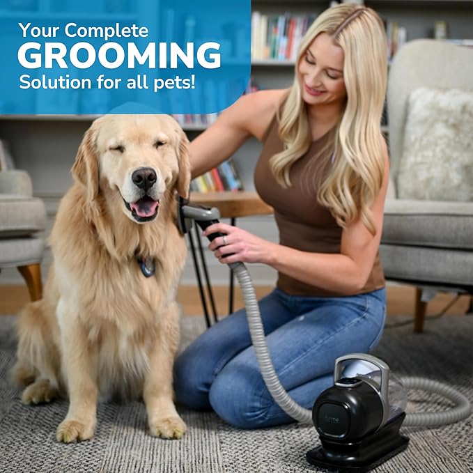 FurMe Original Pet Grooming Vacuum Kit - Cat &amp Dog Grooming Kit for Easy Pet Care at Home Quiet &amp Safe Dog Hair Remover Machine with Brush Clipper Shedding &amp Cleaner Tools &amp 1L Cani