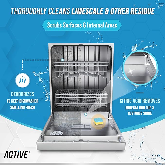 ACTIVE Pet Stain &amp Odor Eliminator and Dishwasher Cleaner - Includes 32oz Pet Stain &amp Urine Remover and 24ct Dishwasher Cleaning Tablets