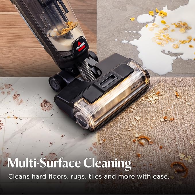 Bissell CrossWave HydroScrub Cordless Wet Dry Vacuum Mop Floor Cleaner with ZeroGap Edge Cleaning &amp FurFinder Headlights 45-Minute Runtime for Hard Floors &amp Area Rugs 4275F