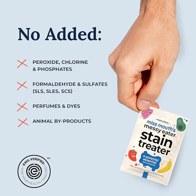 Miss Mouth's Messy Eater Stain Treater 16oz Spray and Detergent Sheets and Stain Treater Wipes