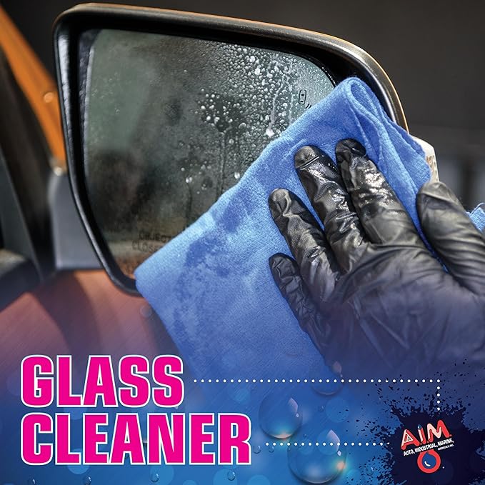 AIM Chemicals Ammoniated Glass Cleaner Concentrate - Streak-Free Shine for Windows Cars Homes Offices - Dilutes 10:1 - Removes Dirt Grime Fingerprints - Ideal for Glass Spray Bottles - Gal