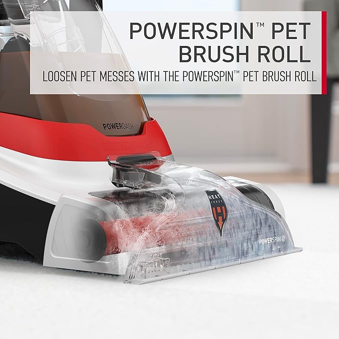 Hoover PowerDash Pet+ Compact Carpet Cleaner Machine Lightweight Carpet Shampooer Machine Pair with a Hoover Carpet Cleaner Solution for a Bright Refreshed Home