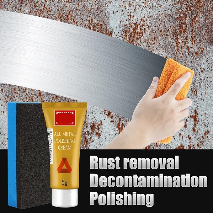 Metal Polishing Paste - Multifunctional Cleaner For Copper Tires Kitchen Metals - Rust Removal &amp Shining(2PCS)