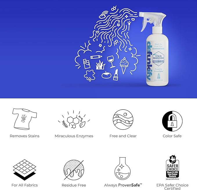 Get Stinky Bundle- 2Pk 'Peppermint' Essential Oil Odor Eliminator Deodorizer &amp 2Pk Laundry Stain Remover Spot Treater Prewash Detergent Cleaning Spray for Fabric Sensitive Gear Activewear