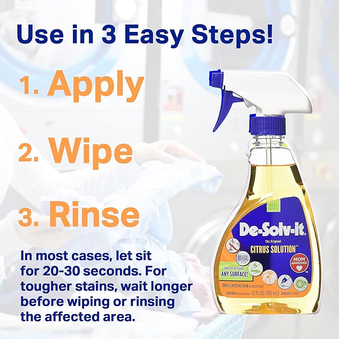 De-Solv-It Citrus Solution - Odor &amp Stain Remover for Cloth Wood Glass &amp More 12.6-Ounce (6-Pack)