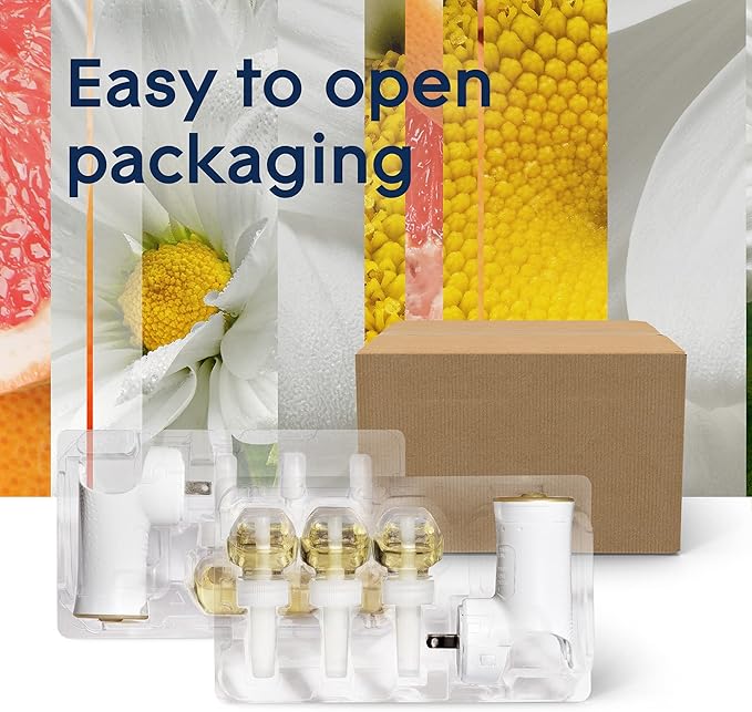 Glade PlugIns Refills Air Freshener Starter Kit Scented and Essential Oils for Home and Bathroom Joyful Citrus &amp Daisies 4.02 Fl Oz 2 Warmers + 6 Refills