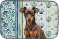 Caroline's Treasures Chocolate and Rust Miniature Pinscher Min Pin Coastal Sea Glass Dish Drying Mat Absorbent Dish Drying Mat Pad for Kitchen Counter Dish Drainer Mat for Countertop 14 x 21
