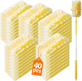 40 Count 360° Heavy Duty Duster Refills Compatible with SwifferLarge Size-Extra Thick Disposable Electrostatic Feather Duster Refill with 1 Retractable Handle(35-inch Length Fully expanded)