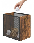 Trash Can 4.5 Gallon Rectangular Garbage Container Waste Basket Trash Bin for Bedroom Office Bathroom Kitchen Waste Rustic Brown and Black TCW33BF