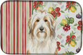 Caroline's Treasures White and Tan Bearded Collie Vegetables Dish Drying Mat Absorbent Dish Drying Mat Pad for Kitchen Counter Dish Drainer Mat for Countertop 14 x 21 Multicolor