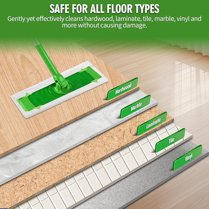 36 Count Heavy Duty Wet Pad Refills Compatible with Swiffer Sweeper Mop &amp Clorox Mop Disposable Unscented Wet Mopping Cloths for Multi-Surface Floor Cleaning