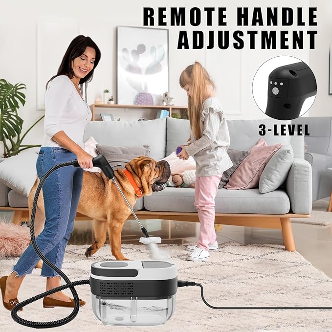 Steam Cleaner - 3-Level Adjustable Handle 15s Heat-Up - Steamer for Cleaning with 10pcs Accessories - Portable Steam Cleaner for Home for Car Dirt Grease Grout Tile Floor Couch Furniture-White