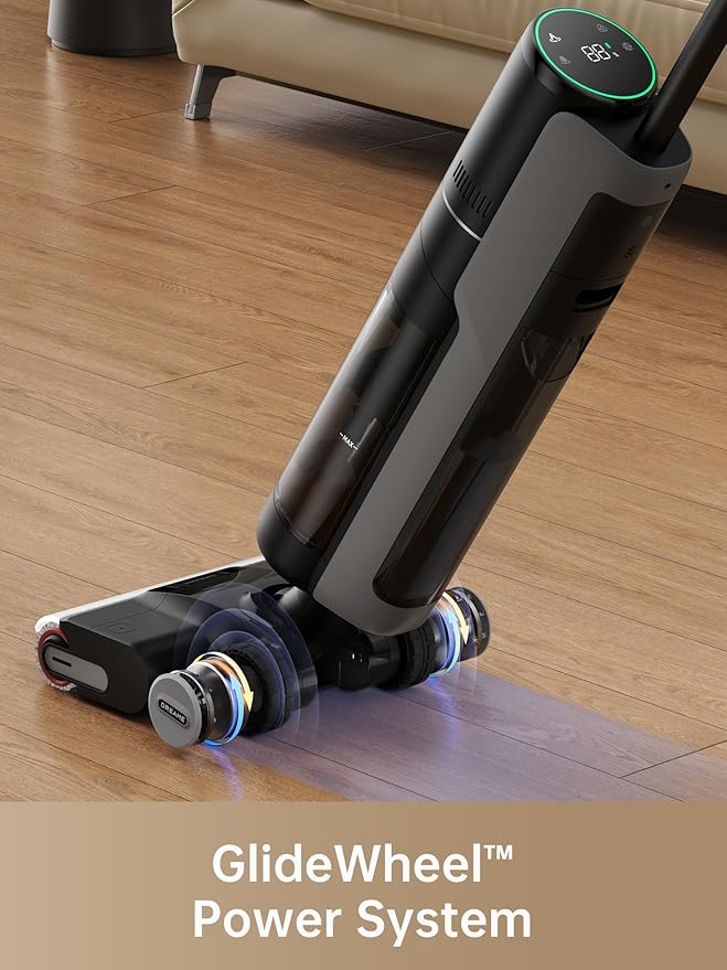 DREAME H13 Pro Wet Dry Vacuum Cleaner Smart Floor Cleaner Vacuum Mop for Hard Floors 140°F Brush Wash Hot Air &amp Dual Rotation Self-Cleaning GlideWheel Power System Great for Sticky Messes