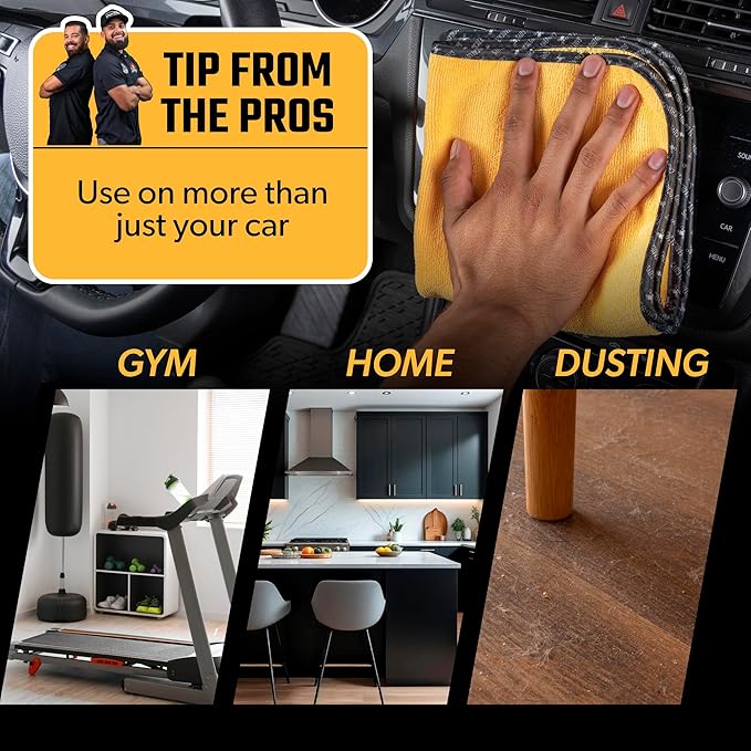 Chemical Guys Professional Grade Premium Microfiber Towels for Cars Gold 16 x 16 Ultra-Soft and Scratch-Free Car Detailing Cloths for Trucks Motorcycles and More - 12 Pack