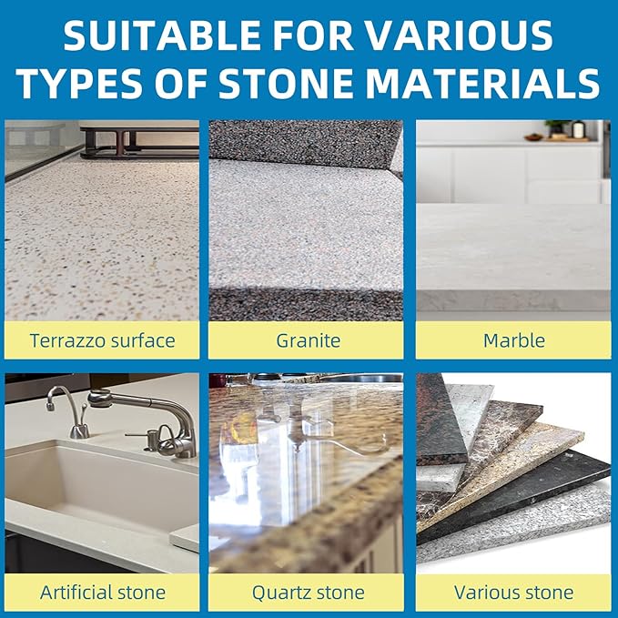 500ml Heavy-Duty Marble &amp Granite Cleaner –Yellowing &amp Limescale Remover for Tile Concrete &amp Natural Stone – Restores Shine for Bathroom Kitchen Patio &amp Outdoor Stone Surfaces