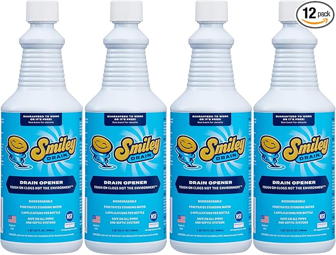 Heavy-Duty Drain Opener &amp Maintainer (4-Pack) – Eco-Friendly Biodegradable and Odorless | Prevents &amp Clears Clogs in Drains Sinks and Showers