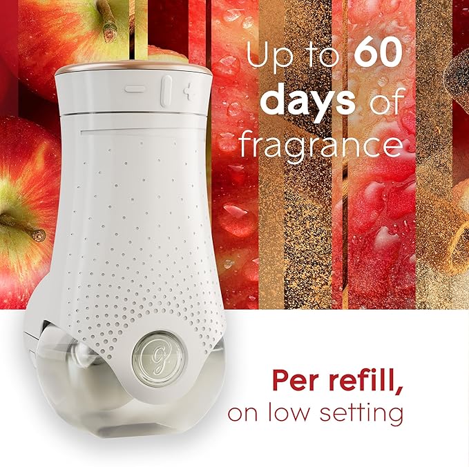Glade PlugIns Refills Air Freshener Scented and Essential Oils for Home and Bathroom Apple Cinnamon 6.7 Fl Oz 10 Count
