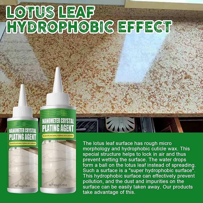 Nano Crystal Coating Agent For Tile &amp Furniture Nano Meter Crystal Plating Agent Quartz Marble Stone Polish Cleaner Long-Lasting Polishing Fast Drying (2Pcs)