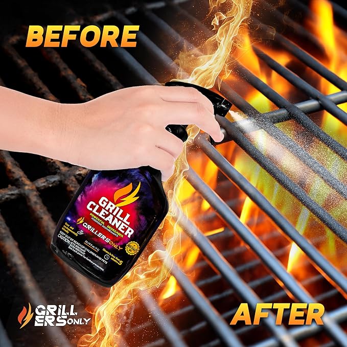 Grill Cleaner Spray &amp Degreaser | Heavy-Duty Grill Spray for BBQ Griddles &amp Cast Iron Cleaner - Professional Outdoor Kitchen Formula - 35.2 fl oz.